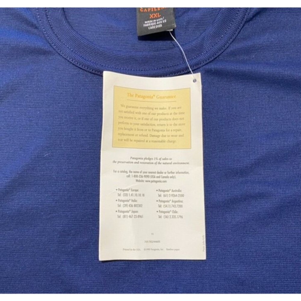 Patagonia Capilene Mens XXL Lightweight Long Sleeve Base Layer Blue Vintage NWT - Picture 10 of 10